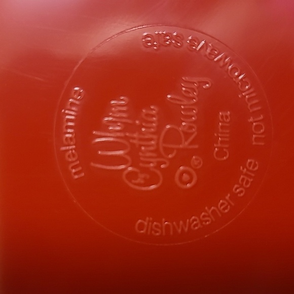 Set Of 5 Cynthia Rowley Whim Melamine Fruit Salad Plates With 5 Barrel Cups - Picture 4 of 8